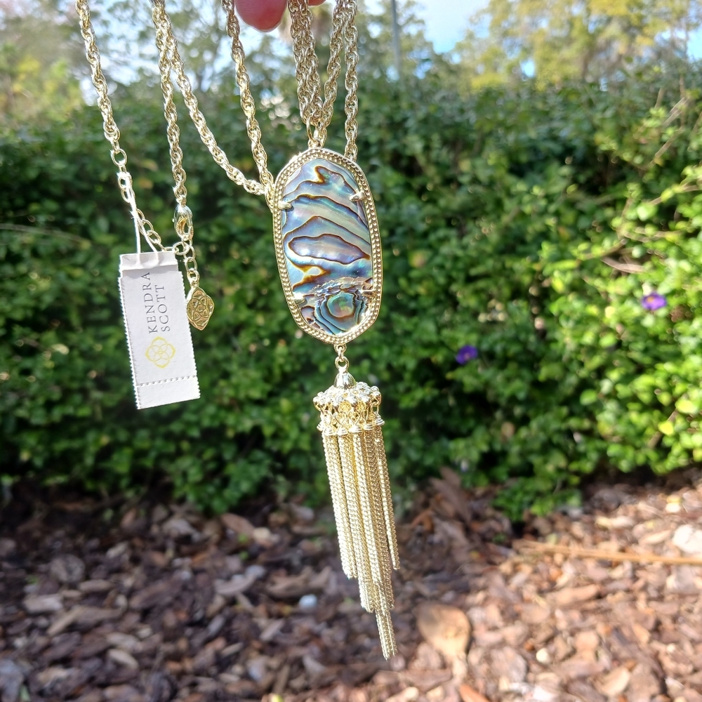 NWT Kendra Scott Rayne Abalone Shell Pendant Necklace